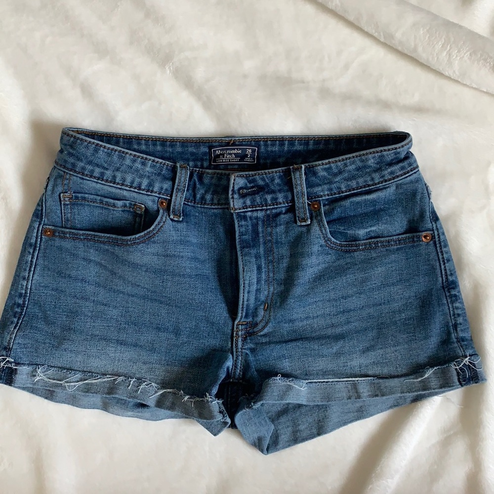 Abercrombie low rise denim shorts